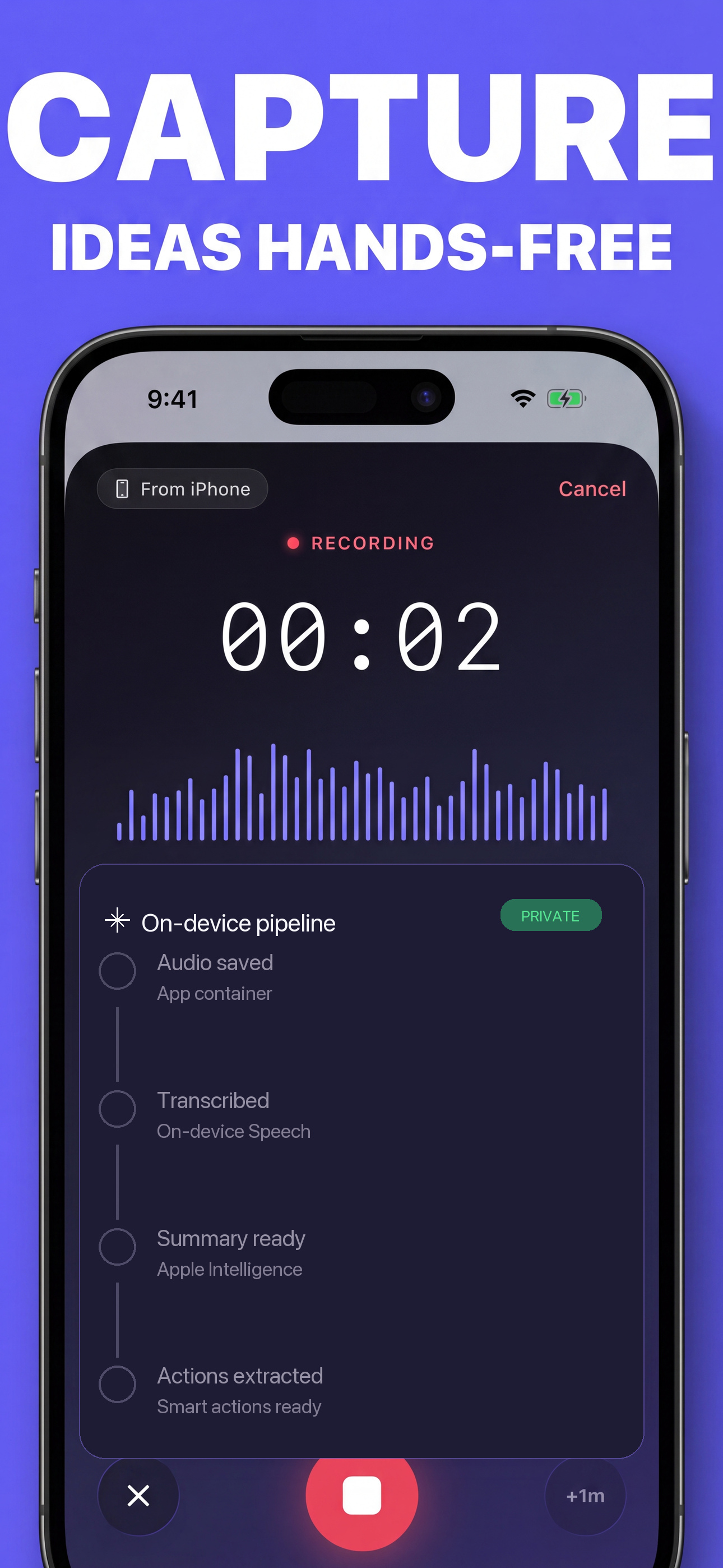 Doneward screenshot showing hands-free capture